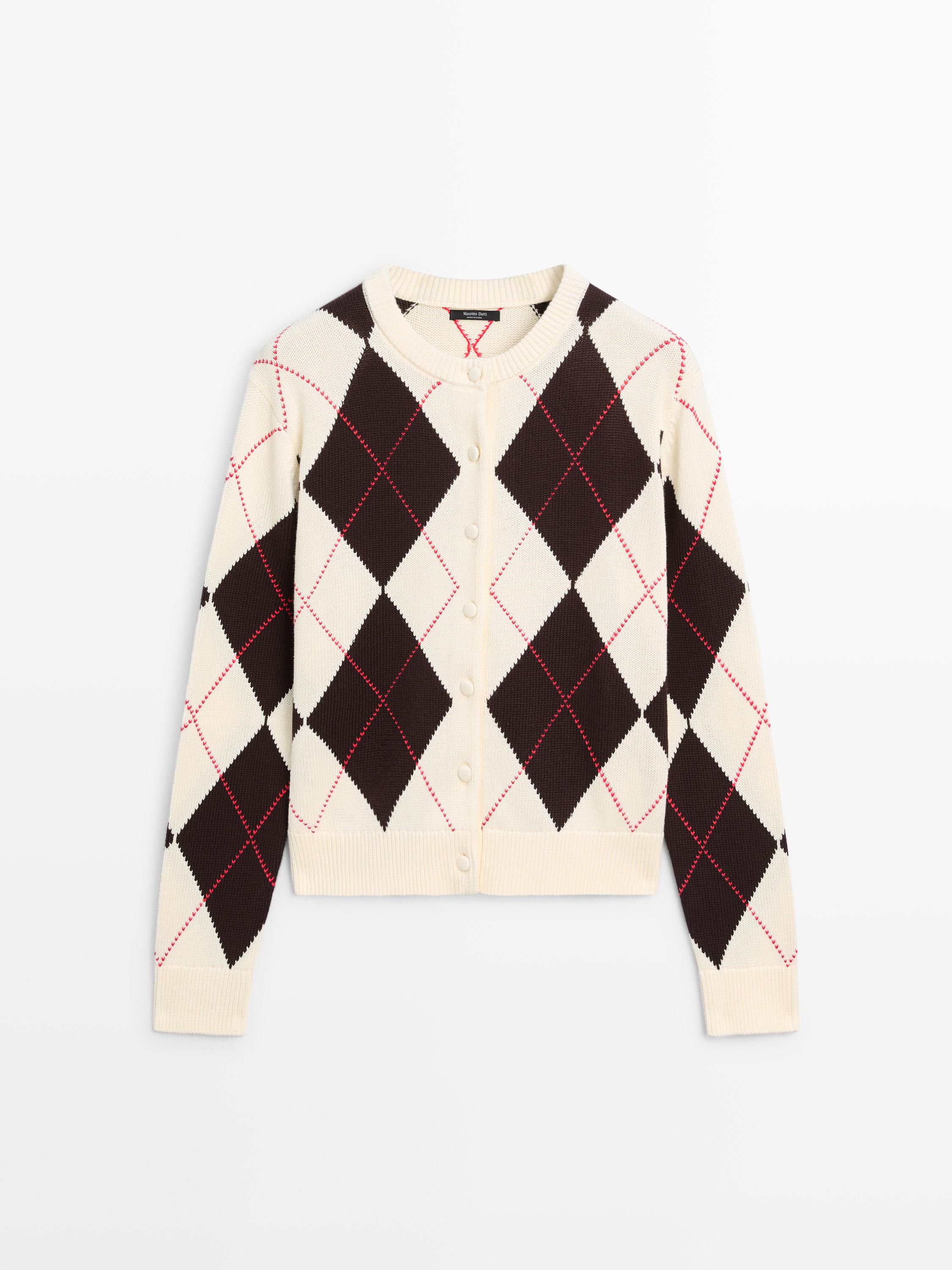 Cardigan à losanges en coton
